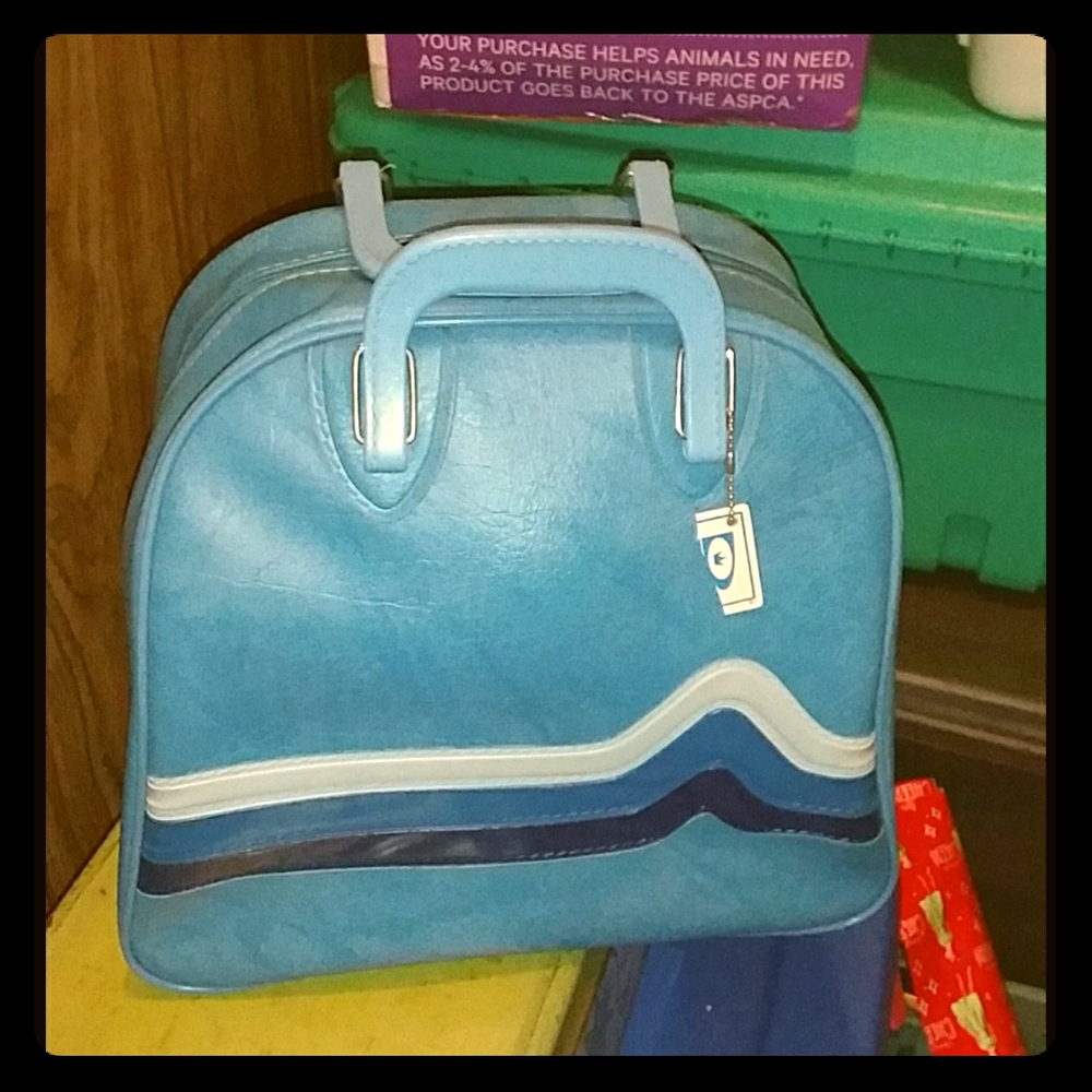 Brunswick vintage bowling ball and bag